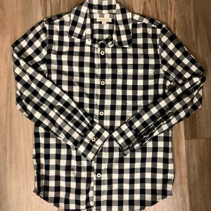 NWOT Boys Tucker + Tate Navy/White Plaid Button Front Shirt Size Medium